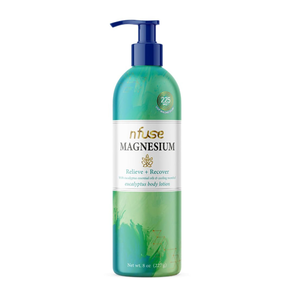 nfuse Lotion magnésium pompe — soulage rapidement les muscles grâce à l’application par pompe.