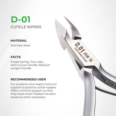 Nghia Coupe-Cuticules D-01 machoire-16, lame inox et coupe nette