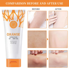Niaoyun gel exfoliant orange – corps : élimine les impuretés et offre une peau douce.