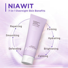 NIAWIT Crème nocturne tonifiante pour le ventre, cible le crepé et hydrate en profondeur.