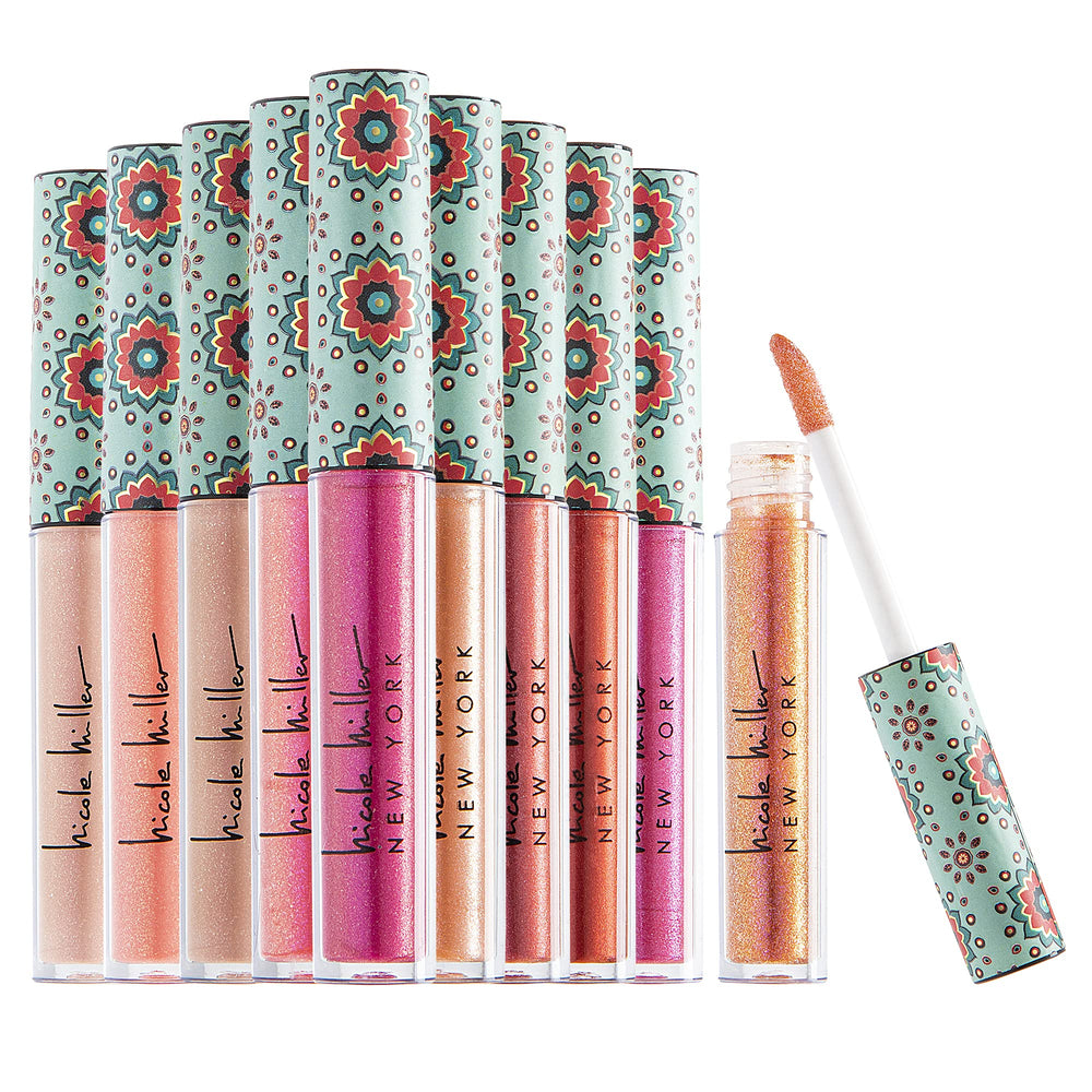 Nicole Miller gloss à lèvres collection, gloss brillant rose pâle pour une tenue durable et lumineuse
