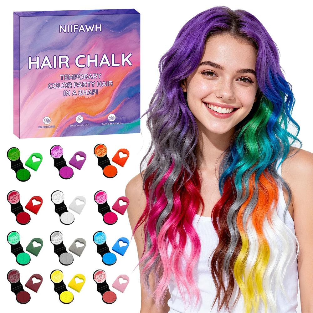 NiifaWh craie cheveux jaune: couleur temporaire facile à appliquer pour Halloween.