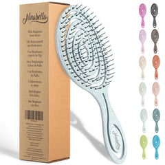 Brosse Ninabella démêlage spirale bleue vue générale démêlage sans douleur.