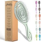 Ninabella brosse démêlage spirale verte – démêlage en douceur et massage agréable