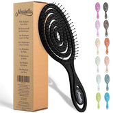 Ninabella brosse démêlante spiral noir, démêlage en douceur sans tiraillement.