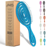 Brosse Ninabella Detangle spirale bleue, démêlage doux sans douleur.
