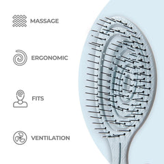 Ninabella démêlage spirale bleue prise en main ergonomique pour le confort.