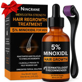 Nincrane Minoxidil 5% sur cheveux: régénération ciblée pour une chevelure plus dense.