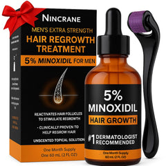 Nincrane Minoxidil 5% sur cheveux: régénération ciblée pour une chevelure plus dense.