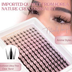 Ninglash Anime Lash Clusters Style: regard audacieux et expressif.