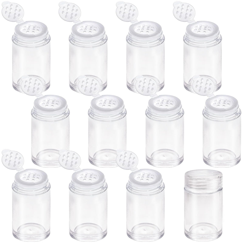 Nirvany pots-poudre mini 10ml avec passoires, parfaits pour poudre libre en déplacement.