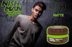 Nishman 08 Matte Wax contrôle les cheveux épais au quotidien.