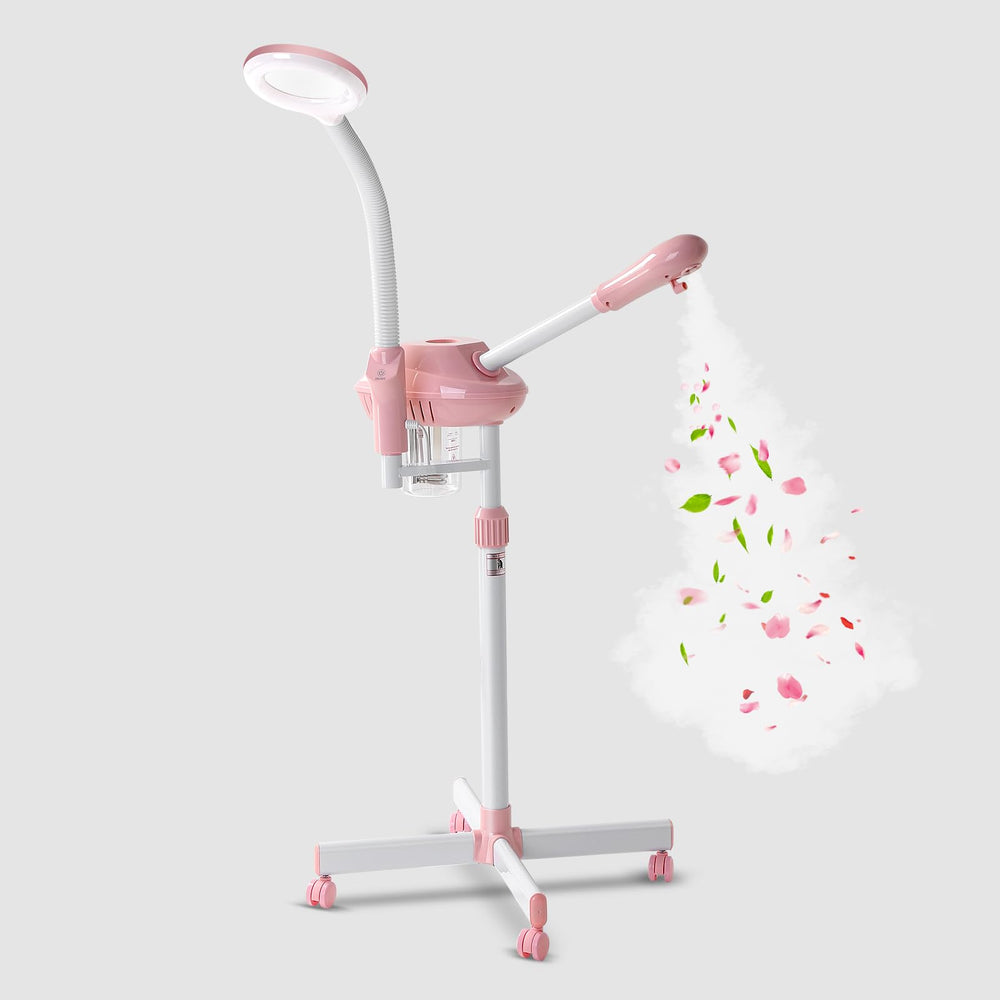 Vaporisateur facial Niuadage avec lampe loupe 5x pour inspection précise.
