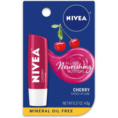 Baume lèvres cerise NIVEA, soin hydratant durable pour lèvres douces et confortables.