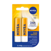 NIVEA Baume lèvres SPF30 duo, protection hydratante pour l'extérieur.