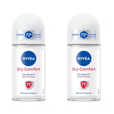 NIVEA Dry Comfort roll-on bottle showing compact design for all-day freshness and protection.