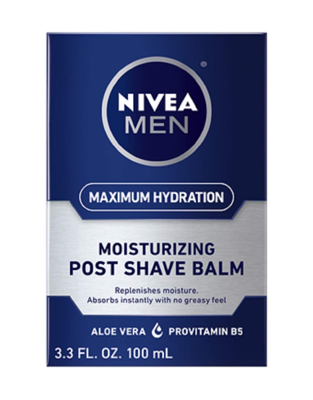 NIVEA for Men Replenishing Post Shave Balm bottle front view, soothing post-shave care.