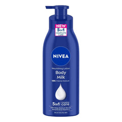 NIVEA Lait Corporel Nourrissant, bouteille visible—apaisement des zones sèches.