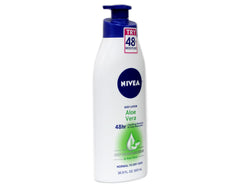 NIVEA Lotion Aloe Vera, absorption immédiate, peau douce rapidement après application.