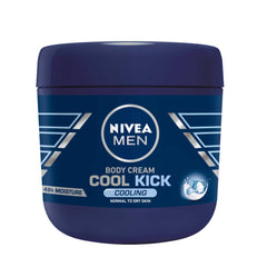 NIVEA Men Cool Kick Crème pour le corps, bouteille 400 ml, fraîcheur immédiate après application