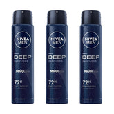 NIVEA Men Deep Black Carbon Darkwood - aérosol 200 ml, protection longue durée.