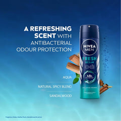 NIVEA MEN Fresh Ocean Déodorant pulvérisation — application homogène.
