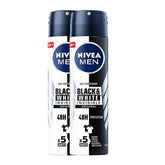 NIVEA Men Invisible noir et blanc, flacon aérosol 150 ml, protection longue durée.
