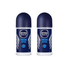 NIVEA Men Roll-On Frais Actif sur la bouteille, protection jusqu’à 48 heures et fraîcheur durable.