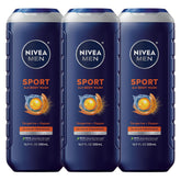 NIVEA MEN Sport: bouteille-douche-3en1 prête pour la routine complète.