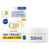 NIVEA Q10 Plus Anti-rides jour, bocal 50 ml, hydratation quotidienne.