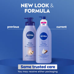 NIVEA Shea Nourish avec acide hyaluronique pour peaux sèches en profondeur.