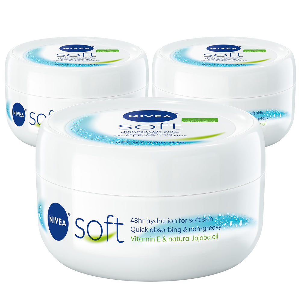 NIVEA Soft : pot de 6,8 oz en lot de 3 pour une hydratation pratique.