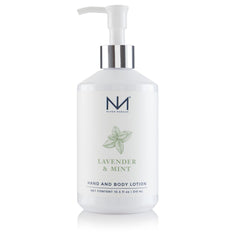 Lotion Niven Morgan Lavande Menthe en flacon, hydratation durable pour mains et corps.