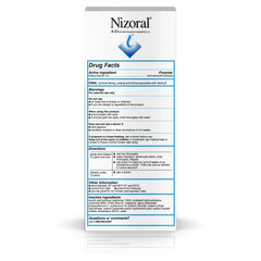 Étiquette Nizoral A-D indiquant kétoconazole 1% comme ingrédient actif.
