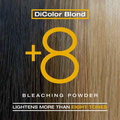 DiColor Blonde avec kératine hydrolysée pour cheveux plus souples lors de l'éclaircissage.
