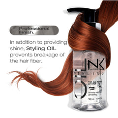 Cheveux humides après lavage, huile prête à lisser et donner de la brillance.