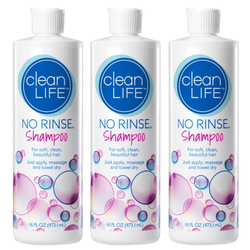 No-Rinse Shampoo: bouteille 16 oz du pack 3 pour une utilisation sans rinçage pratique.