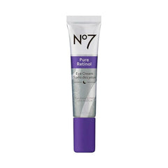No7 Crème Yeux Retinol flacon, potentiel éclaircissant le regard.