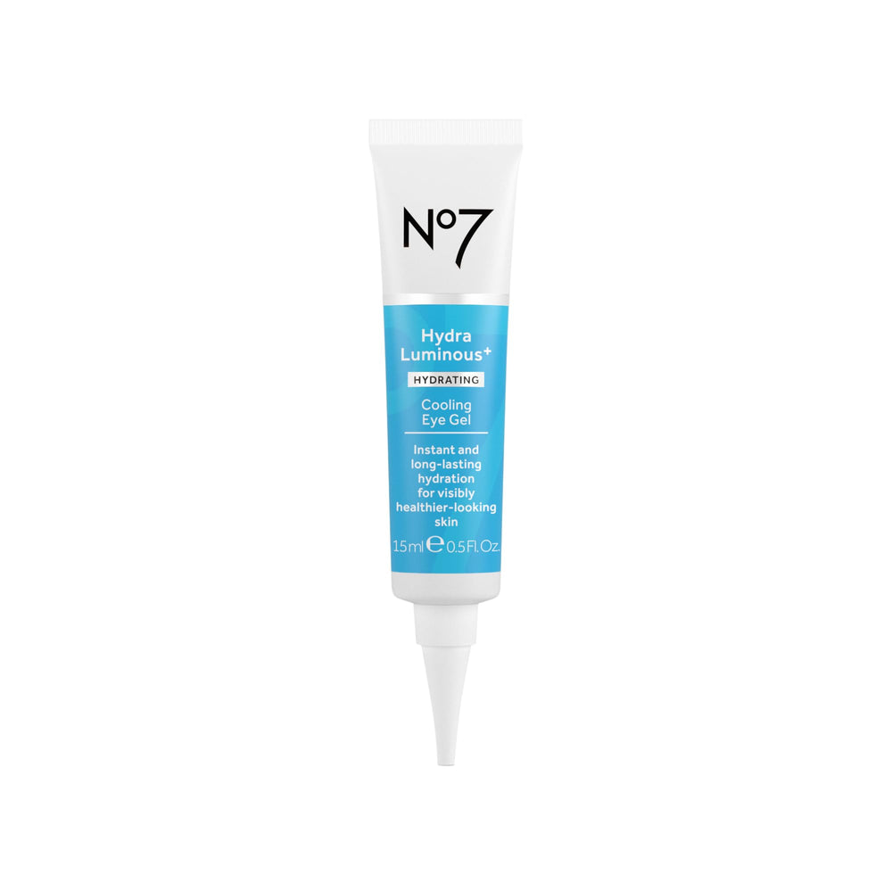 No7 HydraLuminous+ Gel Yeux: flacon hydratant le contour des yeux et fraîcheur.