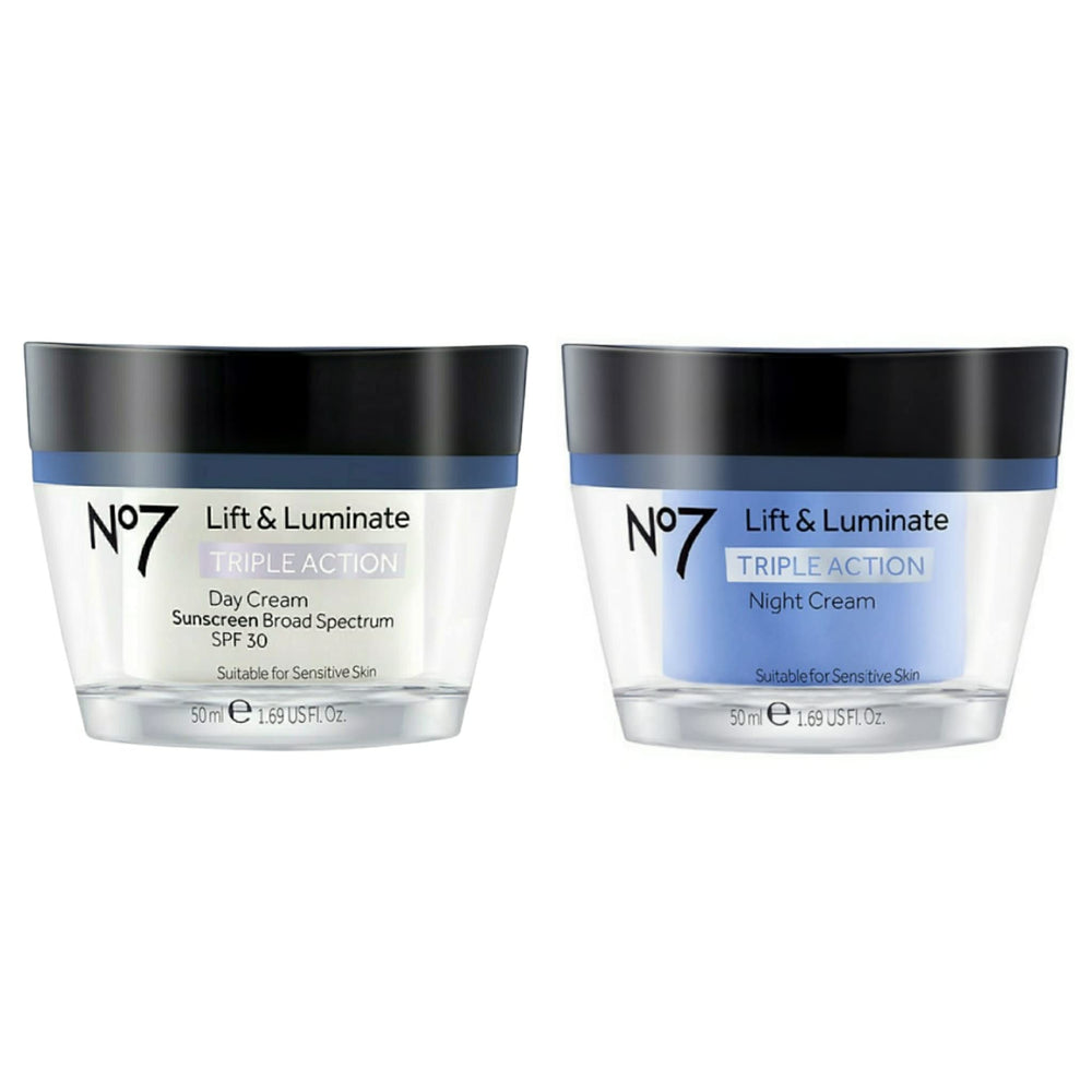 No7 Lift et Luminate crème visage jour 50 ml, hydratation et protection.