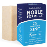 Noble Formula barre savon zinc 2% pour visage, corps et cuir chevelu, nettoyage efficace.