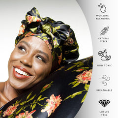 Bonnet Nochka Fashion avec liens, motif Fleur Sauvage, douceur pour les boucles.