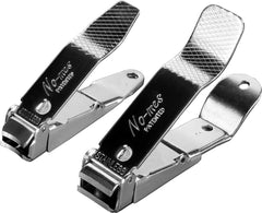 No-Mes fingernail and toenail clipper set with clipping catcher for mess-free grooming.