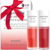 NOONI Lip Oil Appleberry: bouteille élégante hydratation rapide et fini brillant.
