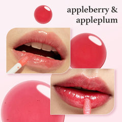 NOONI Lip Oil Appleplum: bouteille compacte pour hydratation en déplacement.