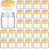 Norme bocaux verre 120 ml avec couvercle bambou — rangement hygiénique en voyage