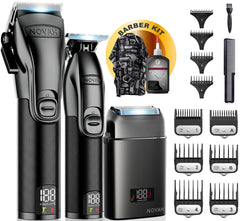 NOVAH Grooming ensemble tondeuses professionnelles pour barbiers, coupe précise et polyvalente.