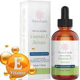 Nova Lucia huile vitamine E – bouteille visible, hydratation durable sans film gras.