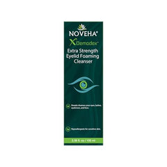 NOVEHA Demodex Eyelid Cleanser Foam – pompe pratique pour application douce.