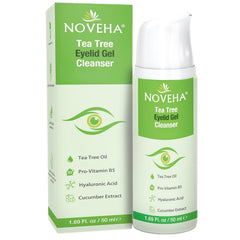 NOVEHA Gel nettoyant paupières en bouteille, soin quotidien doux.